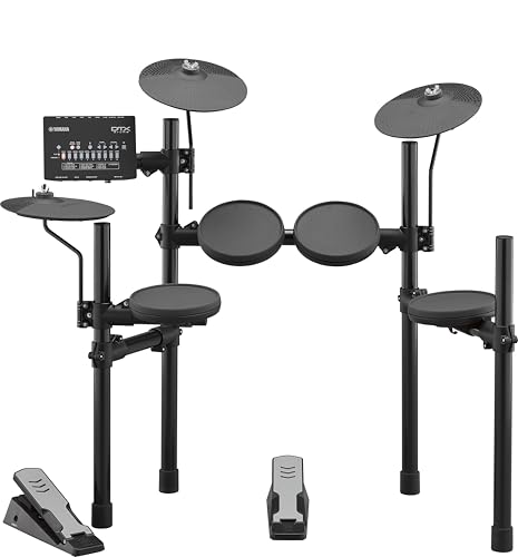 Yamaha DTX402KRL Kit de batería electrónica - New Version, 10 kits, 415 sonidos, 2 lecciones online, efectos acústicos y sonidos electrónicos, 10 funciones de entrenamiento, Negro