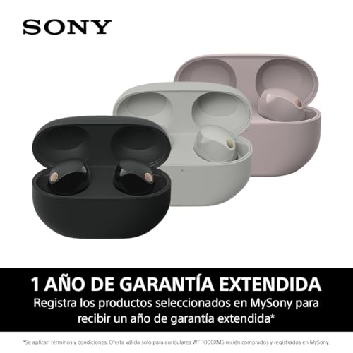 Sony Auriculares inalámbricos con Noise Cancelling WF-1000XM5, Bluetooth, Auriculares in-Ear, micrófono, hasta 24 Horas de batería, Carga rápida, IPX4, Alexa y Google Assitant, iOS y Android - Plata