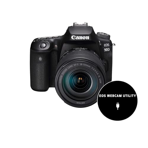 Canon EOS 90D - Cámara Réflex de 32.5 MP (Sensor APS-C, 45 Puntos AF, Disparos de 10fps, EOS Movie 4k+Full HD, Wi-fi, Bluetooth) Negro - Kit Cuerpo con Objetivo EF-S 18-135mm f/3.5-5.6 IS USM