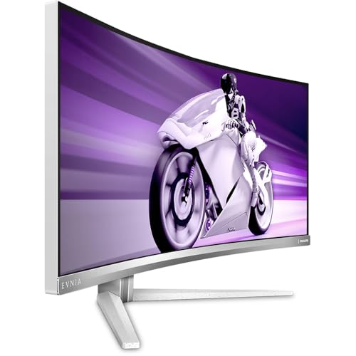 Philips Evnia 34M2C7600MV - Monitor Curvo para Juegos WQHD de 34", 165 Hz, HDR1400, FreeSync Premium Pro, Compatible con G-Sync (3440x1440, HDMI 2.1, DisplayPort, USB-C, Hub USB) Blanco
