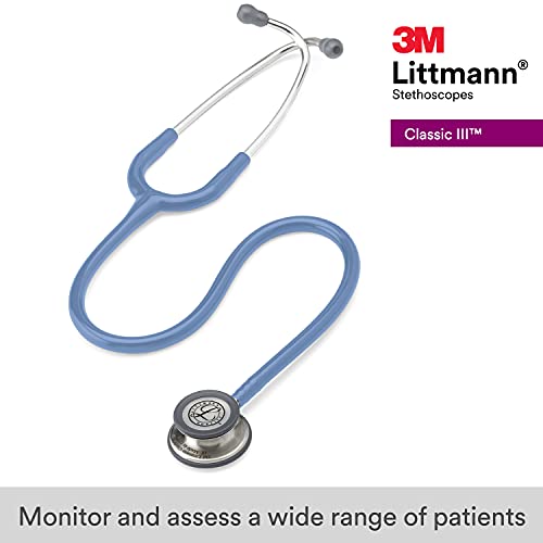 3M Littmann Fonendoscopio para monitorización Classic III, tubo azul cielo, 68,5 cm, 5630