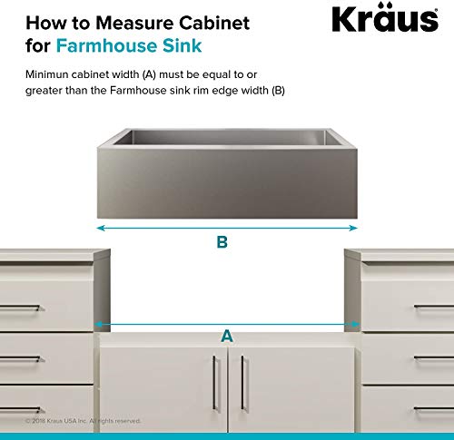 Kraus KHF203-36 36 inch Farmhouse Apron 60/40 Double Bowl 16 gauge Stainless Steel Kitchen Sink