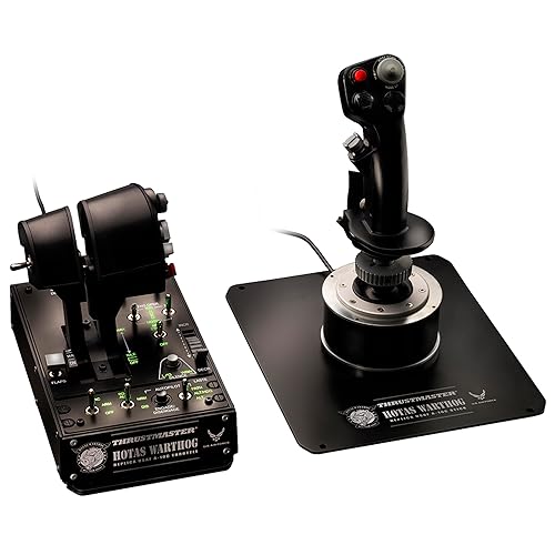 Thrustmaster Hotas Warthog - Doble acelerador y joystick con tecnología H.E.A.R.T HallEffect AccuRate para PC
