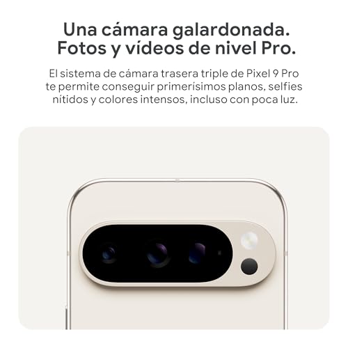 Google Pixel 9 Pro - Smartphone Android Desbloqueado con Gemini, Sistema de cámara Trasera Triple, batería con una autonomía de 24 Horas y Pantalla Super Actua de 6,3" - Porcelana, 128GB