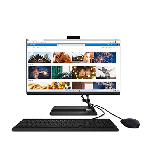 Lenovo IdeaCentre All-in-One 3 - Pantalla Full HD de 23,8" (procesador Intel Core i3-1220P, 512 GB SSD, RAM 8 GB, DVD±RW, Windows 11, Wi-Fi 6) + Teclado y ratón USB - Negro