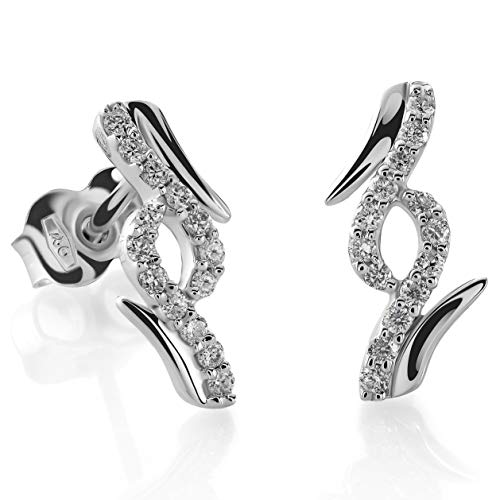 Orphelia OD-5323 - Pendientes de oro blanco 750 con diamante (0,16 ct), color blanco