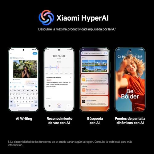 XIAOMI 17, Smartphone 12+256 GB, Lente óptica Leica Summilux, batería de 6330 mAh (Tipo), HyperAI, Negro, garantía del Fabricante 2 años + 1 año Extra, Cargador no Incluido