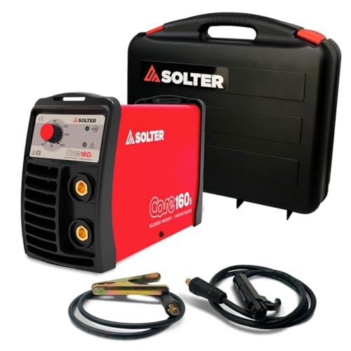 Soldador Inverter Solter CORE 160S, Electrodos Revestidos y TIG, Tecnología Nanocristalina, Funciones Arc-Force y Hot-Start, Compatible con Generadores, Maletín de Transporte Incluido