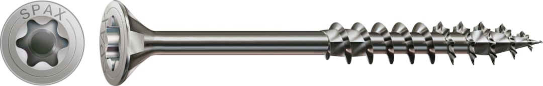 Tornillo de acero inoxidable, 8 x 280 mm, 50 unidades, rosca parcial, cabeza avellanada, T-STAR plus T40, 4CUT, acero inoxidable A2-0197000802805
