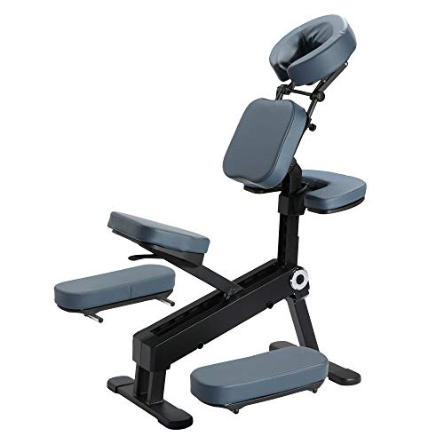 Master Massage Gymlane Portable Adjustable Folding Massage Chair Silla de Masaje portátil, Aluminio, Azul Real, Universal