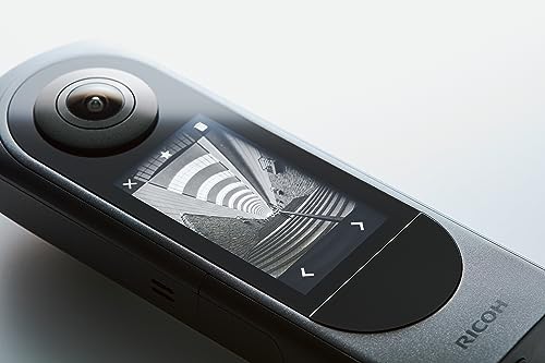 Ricoh Cámara 360 Grados Theta X (2023), Imagen de Alta resolución de Aproximadamente 60 M, 5.7K 360, Pantalla táctil, Batería Intercambiable, Tarjeta de Memoria Externa