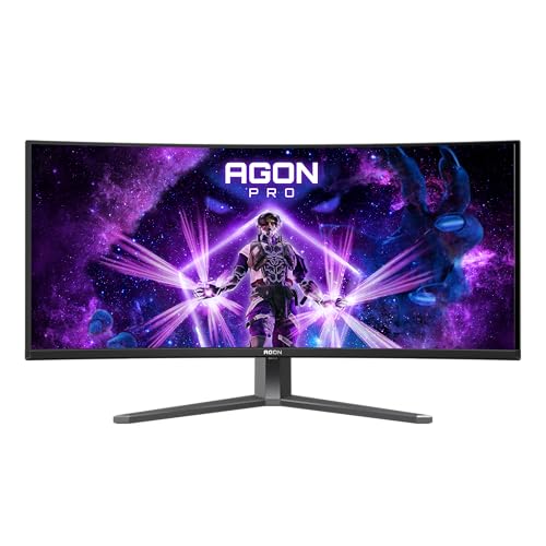 AOC Agon Pro AG346UCD - Monitor Gaming Curvo OLED WQHD de 34 Pulgadas, 175 Hz, 0,03 ms, FreeSync Premium Pro, Comp. G-Sync, HDR400 (3440x1440, 2X HDMI, DisplayPort, USB Hub) Negro