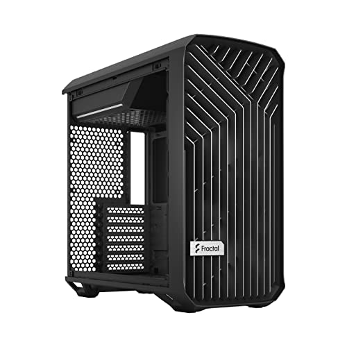 Fractal Design Torrent Compact Black - Solid Side Panel - Open Grille for Maximum Air Intake - Two 180mm PWM Fans Included - Type C - ATX Airflow Mid Tower PC Gaming Case