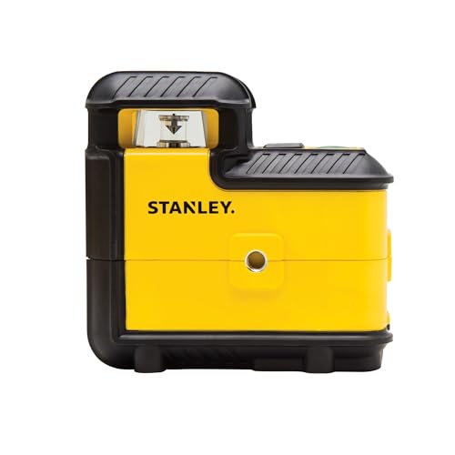 STANLEY Nivel Láser Línea 360° y Línea Vertical, Luz Verde, IP50 Impermeable, Rosca Doble 1/4", Alcance 25m, Precisión +/- 4mm, Revestimiento Reforzado, Bloqueo de Péndulo, STHT77594-1