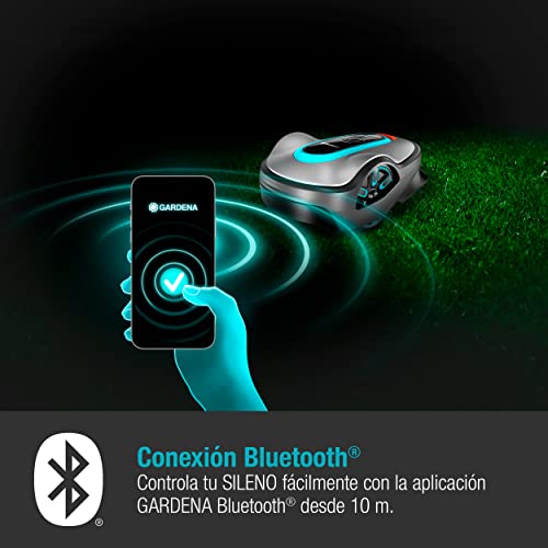 Gardena SILENO life: robot cortacésped para superficies de hasta 750m², función EasyPassage, inclinaciones de hasta el 30%, silencioso (15101-34)