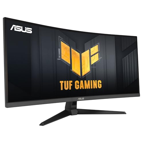 ASUS TUF Gaming VG34VQ3B - Monitor Gaming de 34 Pulgadas WQHD (3440x1440), Curvo, 180 Hz, ELMB Sync, FreeSync Premium, 1 ms MPRT, 90% DCI-P3, DisplayWidget Center