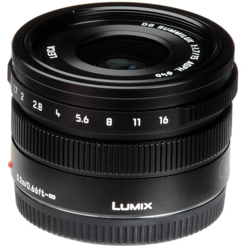 Panasonic Lumix G Objetivo Leica DG Summilux, 15 mm, f1.7 ASPH., Profesional sin Espejo Micro Cuatro Tercios, h-x015 (EE. UU.), Color Negro