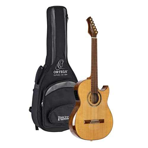 ORTEGA Ben Woods Signature Guitar Clavijero invertido Nylon 6 Cuerdas y funda Ben Woods Fishman-ORTEGA Clasica Blend System con salida XLRFLAMETAL-TWO