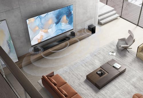 TCL Barra de Sonido icónica de Cine en casa con 7.1.4 Canales Q85H Pro -AI Sonic Adaptation Tutti Choral - Potencia máxima de 860 W