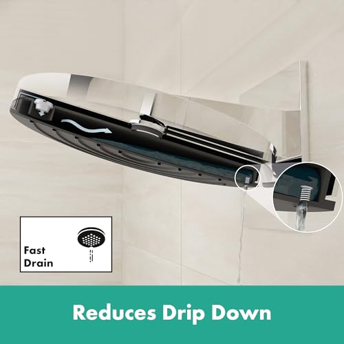 hansgrohe Pulsify S Puro - sistema de ducha ahorro de agua (EcoSmart) con termostato bañera, ducha lluvia (260 mm) con grifo bañera, ducha de mano, flexo, barra, ducha fija redonda, cromo, 24232000