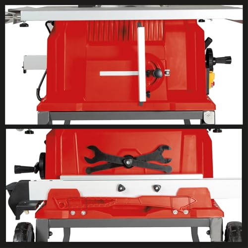 Einhell Sierra de mesa circular TE-CC 250 UF (máx. 2000 W, carro de formato deslizante, Ø250 x Ø30 mm hoja, arranque suave, tope paralelo y transversal/angulado, plegable y transportable)