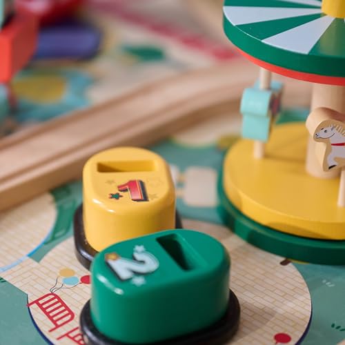 Teamson Kids Mesa de Juego en Madera con 6 Mini Juegos, Caja de Almacenamiento incluida y Espacio para Juego Creativo sin Pantallas