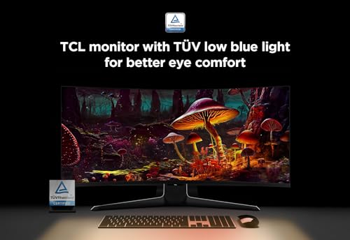 TCL 34R83Q 34 pulgadas WQHD Mini-LED 1500R Monitor Gaming Curvo, 170Hz, 1ms de tiempo de respuesta, AMD FreeSync™ Premium, Resolución 3440 x 1440, 21:9, 1600nits, Display HDR1400, Flicker Free, Tipo-C