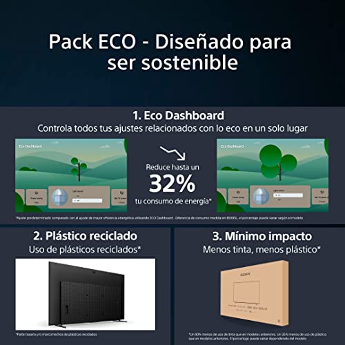 Sony BRAVIA XR-55A80L, 55 Pulgadas, TV OLED con 4K HDR, Smart Google TV, Eco Pack, Bravia Core, Óptimo para PlayStation5, Diseño Integral