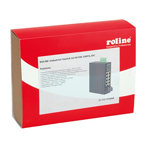 ROLINE Switch Industrial | 6x RJ-45 | 2x SC | No administrado