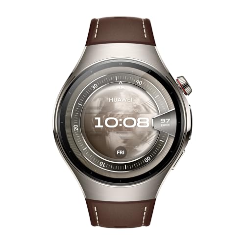 HUAWEI Watch 5, Reloj Inteligente de 46 mm, X-Tap, inspección de Salud, oxígeno en Sangre en la yema del Dedo en Tiempo Real, hasta 11 días de duración de la batería, eSIM, Titanio de Grado