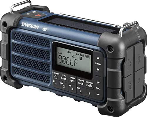 Sangean MMR-99 Radio de Emergencia, manivela, Azul Oscuro Solar con Dab+Med Dab+