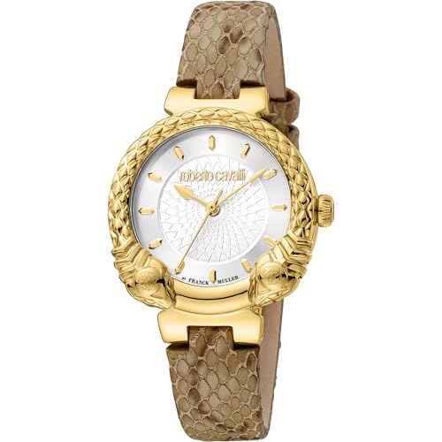 Roberto Cavalli by Franck Muller Reloj Analógico para Mujeres de Cuarzo con Correa en Cuero RV1L190L0021