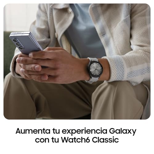 Samsung Galaxy Watch6 Classic 4G LTE, 43 mm + Correa de recambio - Smartwatch, Control de Salud, Seguimiento Deportivo, Batería de Carga Rápida, Plateado (Versión Española)