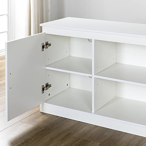 Zinus Wade Mueble TV - Mueble TV 147x67x40 cm - Unidad con mueble de almacenamiento - Blanco