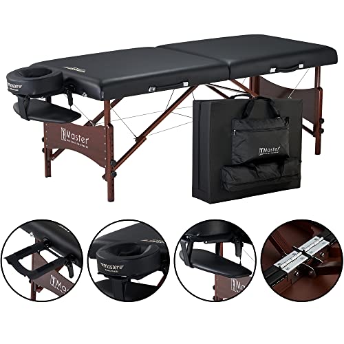 Master Massage Banco de Masaje portátil Plegable con cojín Musical, Negro, 71 cm