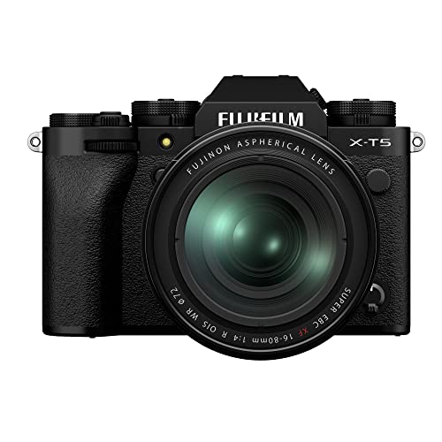 Fujifilm X-T5 Cámara Digital Mirrorless con Objetivo Zoom XF16-80mm/F4 R OIS WR, Negro