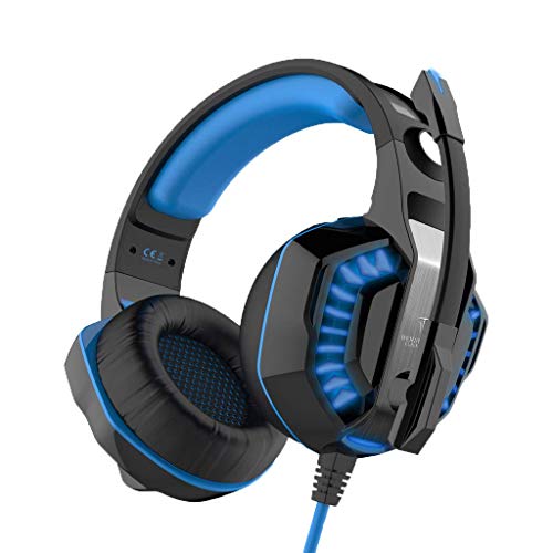 BERSERKER Auriculares Gaming USB 7.1 con Micrófono, Vibración de Graves, LED, Control Remoto, 50mm