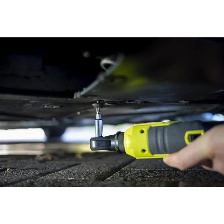 Ryobi - Llave de Carraca ¼'' 18V ONE+ - 1 Velocidad 280 rpm, Par 60Nm, Inversor de Rotación, Cabezal Giratorio, Punta de Extensión - Se Suministra sin Batería, Cargador o Llave de Vaso - R18RW2-0
