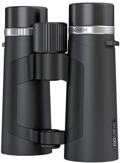 GoView ZOOMR 8x42 prismáticos para Actividades al Aire Libre, Naturaleza, observación de Vida Salvaje, Viajes (Zoom de 8 aumentos, Gran Campo de visión, Incluye Set de Accesorios) Phantom Black