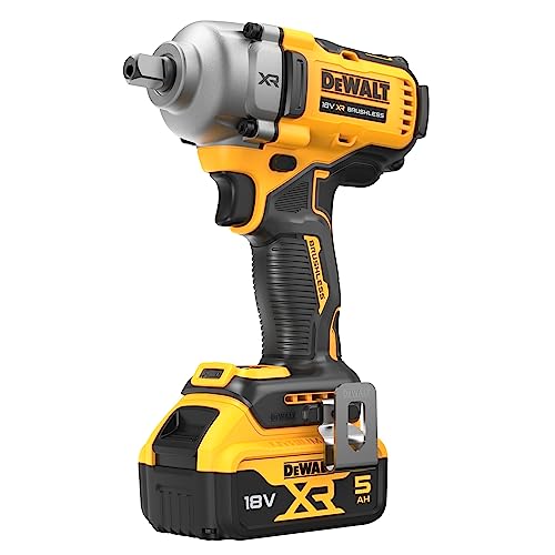 DeWalt DCF892P2T-QW, Llave de impacto a batería XR 18V, Par de apriete 813 nm, Incluye 2 baterías de 18V/5,0 Ah, cargador, gancho metálico para cinturón y caja T-STAK