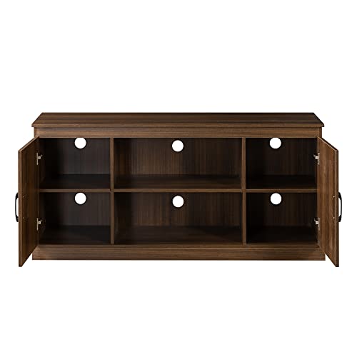 Zinus Wade Mueble TV - Mueble TV 147x67x40 cm - Mueble con armario - Diseño estilo granja - Marrón