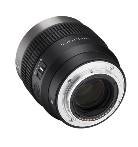 Samyang V-AF 24mm T1, 9 FE para Sony E Lente de video Lente de enfoque automático Lente de cine 8K Soporte Interruptor personalizado y botón 23343 Negro