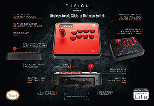 PowerA Fusion - Mando arcade inalámbrico para Nintendo Switch y Nintendo Switch Lite, Bluetooth