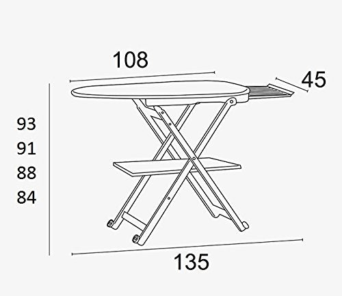 Arredamenti Italia Stirocomodo (621)- Tabla de Planchar Plegable, Hecha en Madera de Haya Maciza, Ajustable 4 Alturas 84-88 - 91-93 cm x 135 cm (Ancho), Acabado Natural