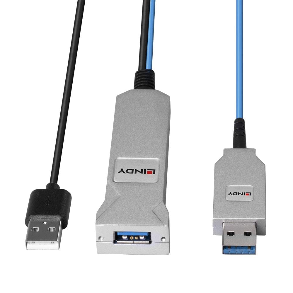 LINDY 43346 Cable USB 3.0 de fibra óptica de 100 m