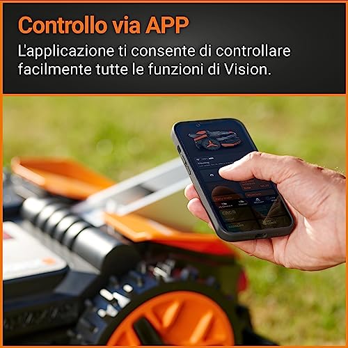 WORX Landroid Vision M550 WR205E Robot cortacésped para Jardines de hasta 550 m² – Robot cortacésped Inteligente sin Cable de limitación – WiFi y Bluetooth – prevención Activa de obstáculos con