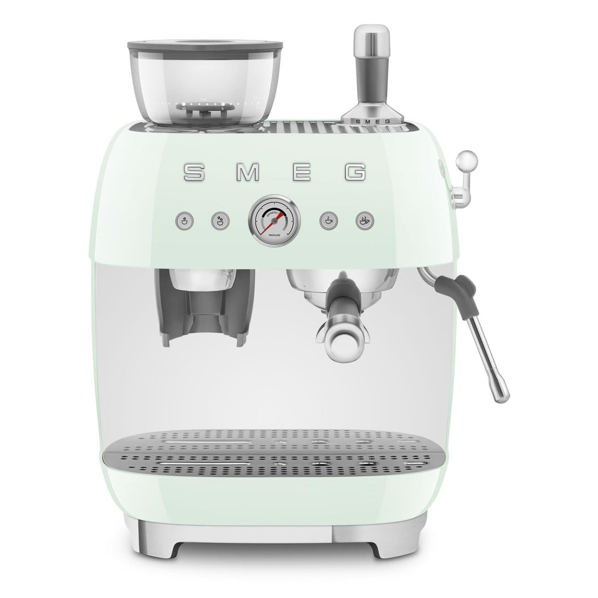 SMEG EGF03PGEU Cafetera Espresso con Molinillo, Plastic, Verde Pastel