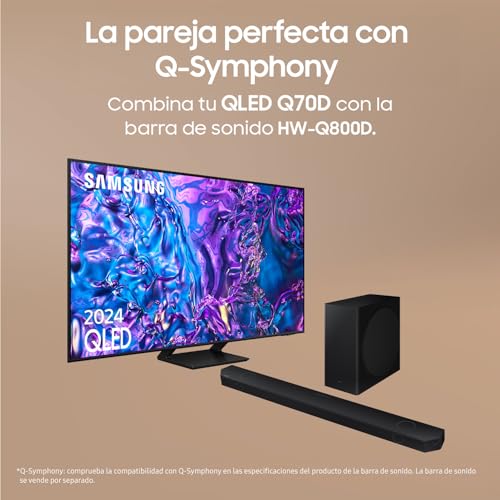SAMSUNG TV QLED 4K 2024 65Q70D Smart TV de 65" con más de 1.000 Millones de Colores, el Mejor Smart TV, GANA Las partidas a 120Hz y Escucha Todos los Altavoces con Q-Symphony