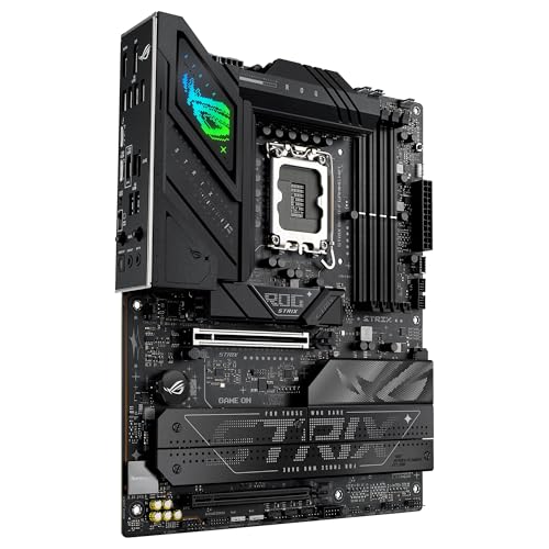 ASUS ROG Strix B860-F Gaming WiFi, Placa Base ATX, preparada para PCs con IA Avanzada, 16+1+2+1 etapas de Potencia, Ranuras DDR5, PCIe 5.0, Cuatro Ranuras M.2, WiFi 7, iluminación Aura Sync RGB