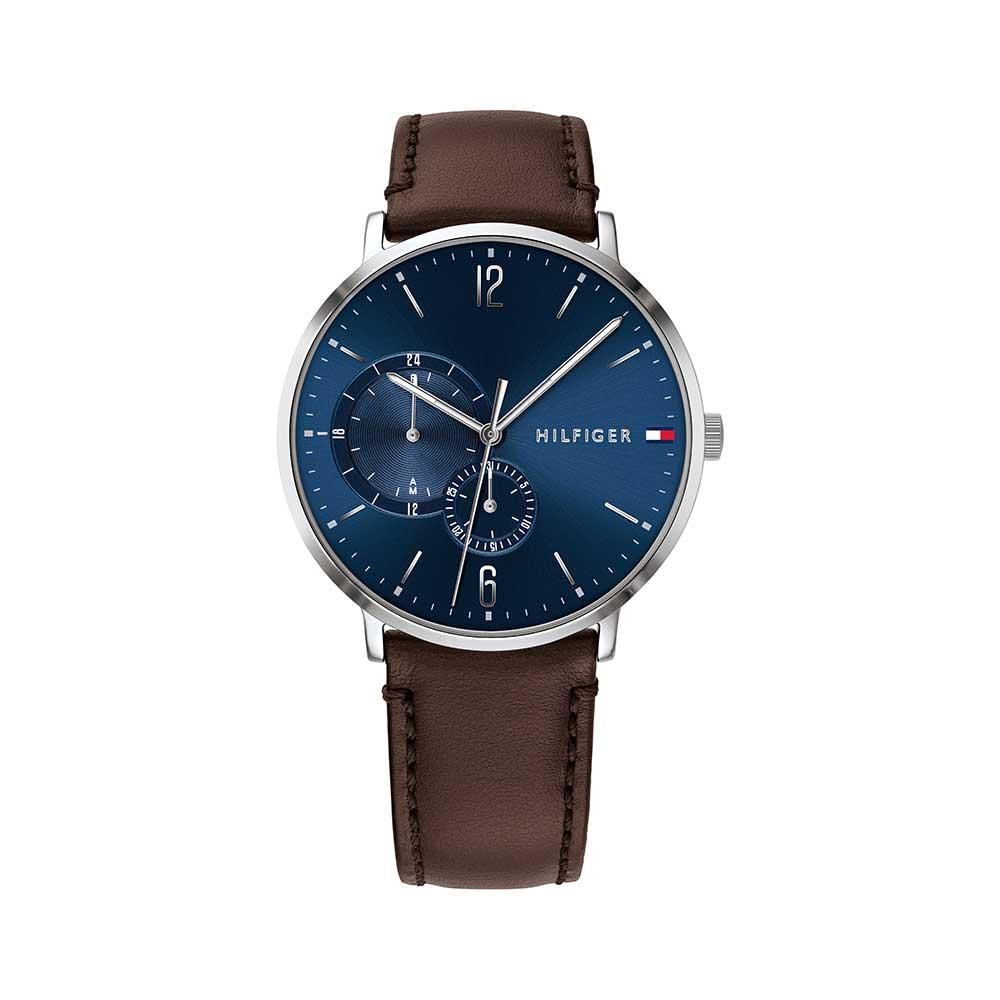Tommy Hilfiger Reloj Analógico de Cuarzo Multifunción para Hombre con Correa de Cuero Marrón Oscuro - 1791508